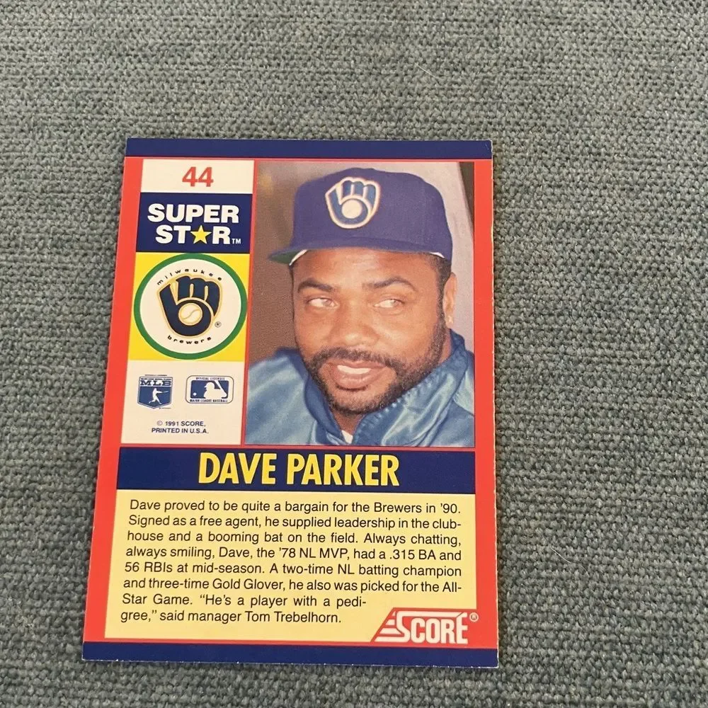 1991 Score Milwaukee Brewers Baseball Card Trading Card